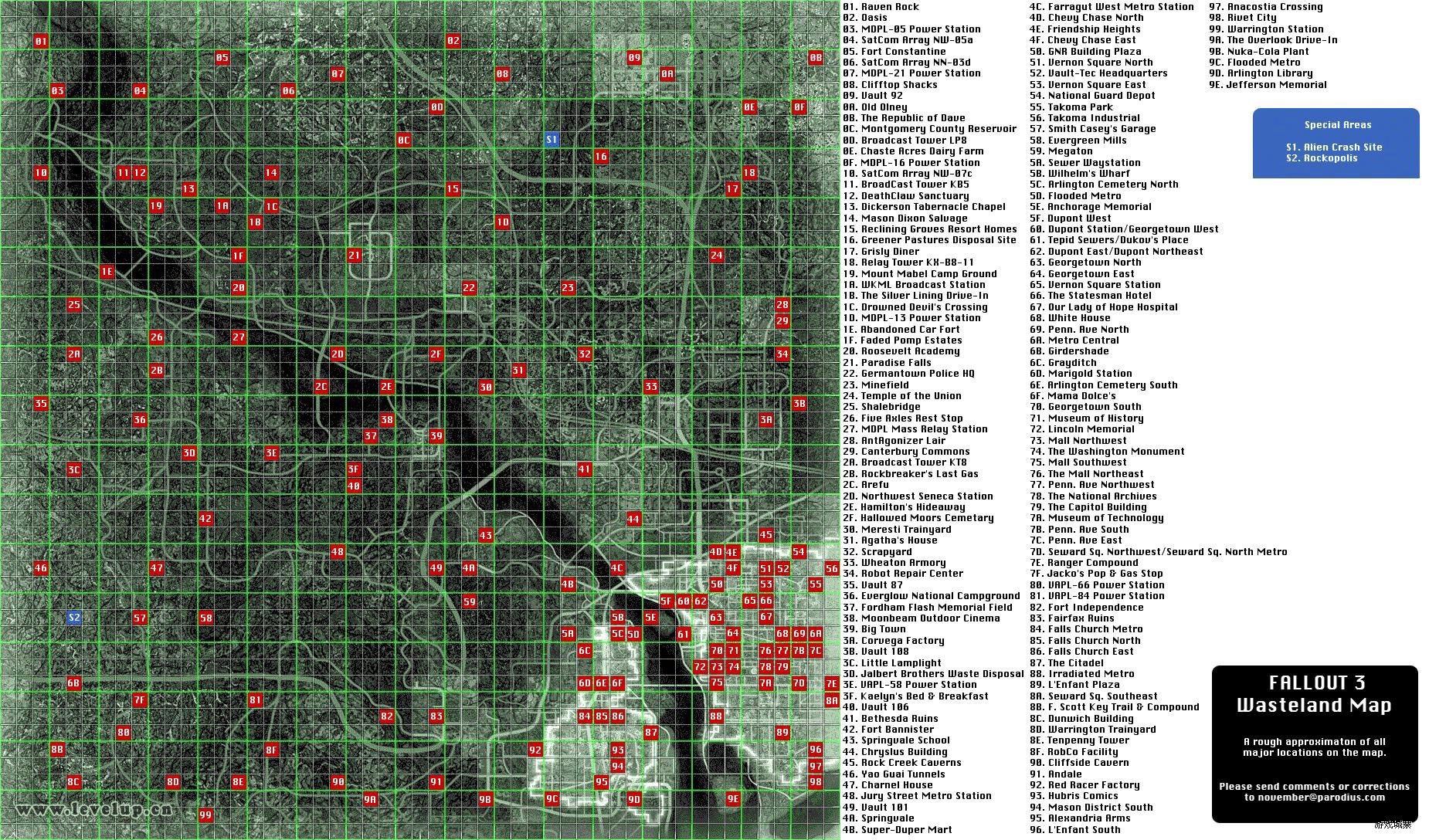 《辐射3》地图全重要地点坐标,全20个玩偶取得