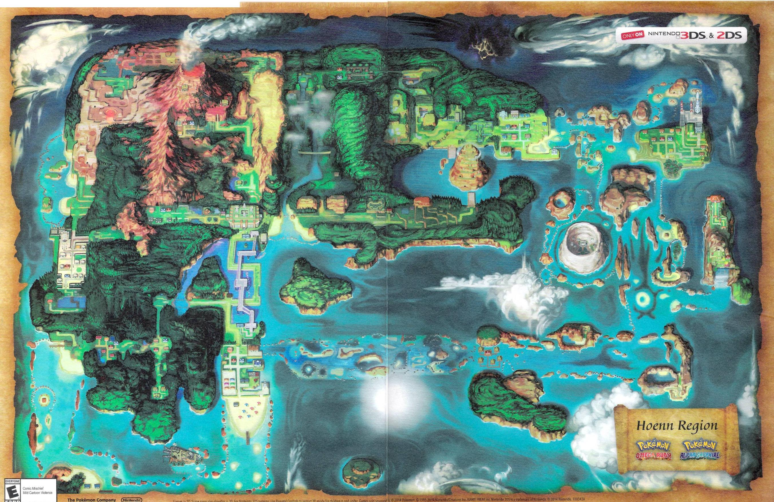 任天堂《口袋妖怪:红/蓝宝石》丰缘地区地图公布图片